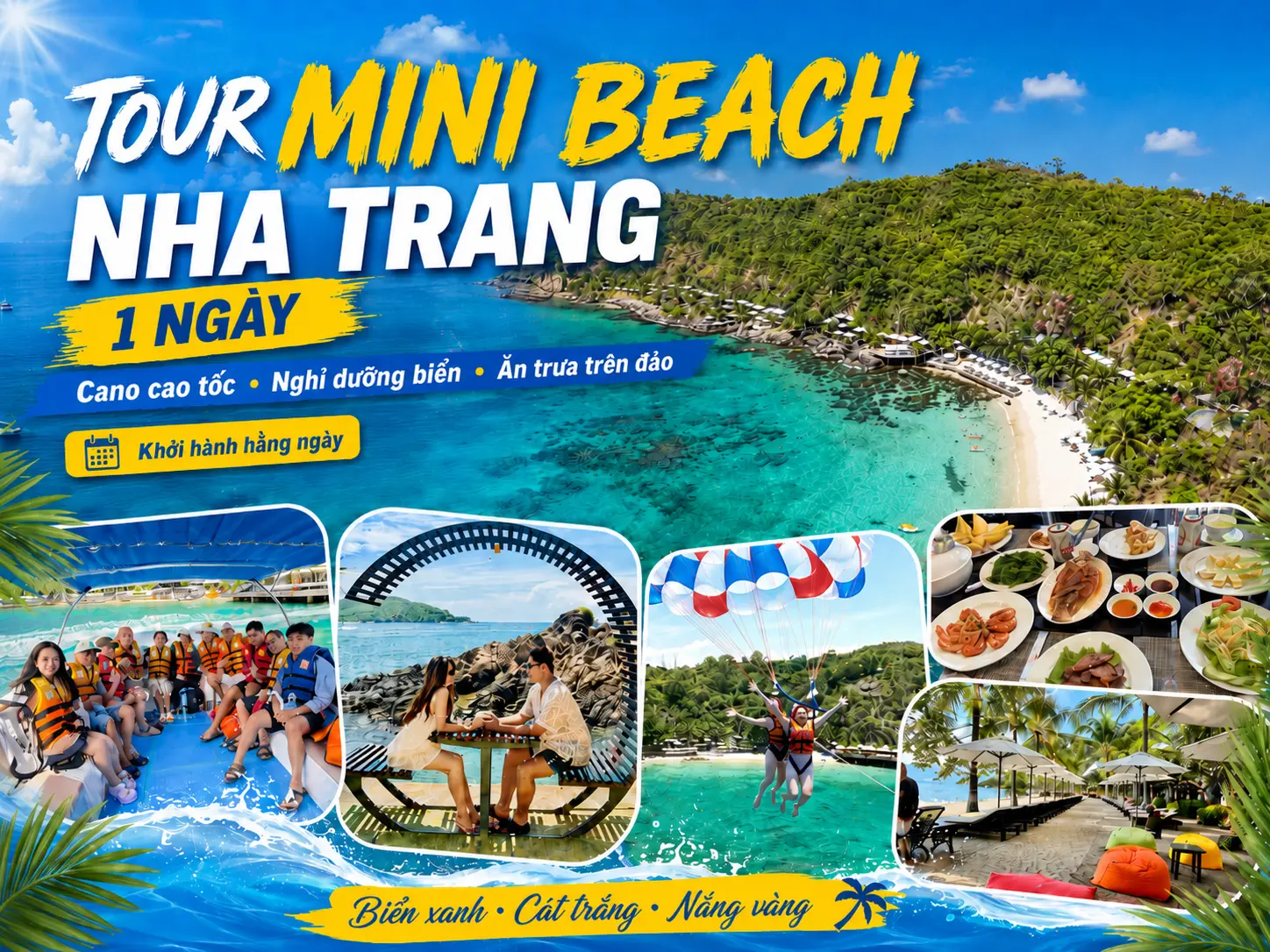 Tour 1 Đảo Mini Beach Nha Trang: Trọn Ngày Tắm Biển, Ăn Trưa Tại Đảo