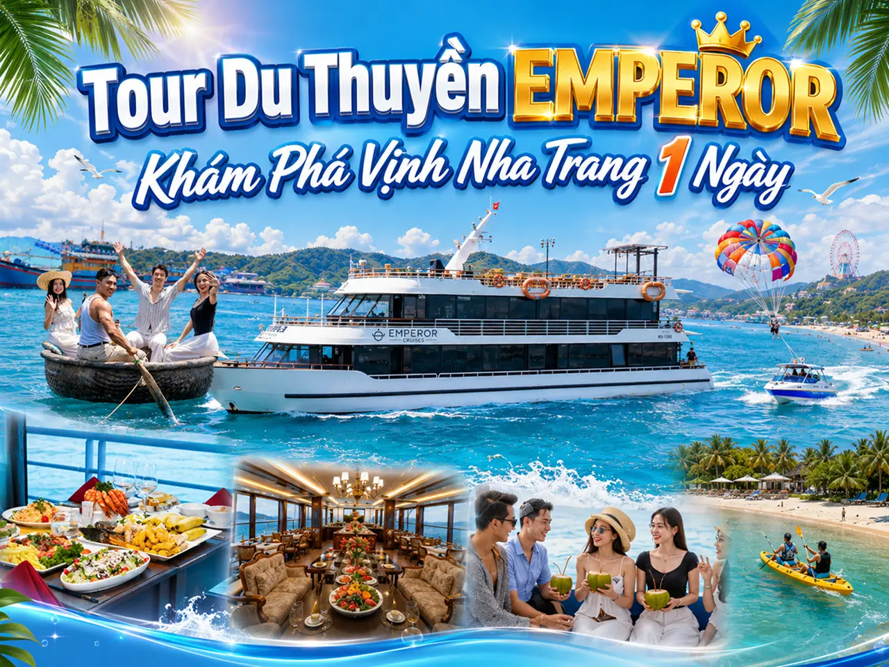 Tour Du Thuyền Emperor Khám Phá Vịnh Nha Trang 1 Ngày