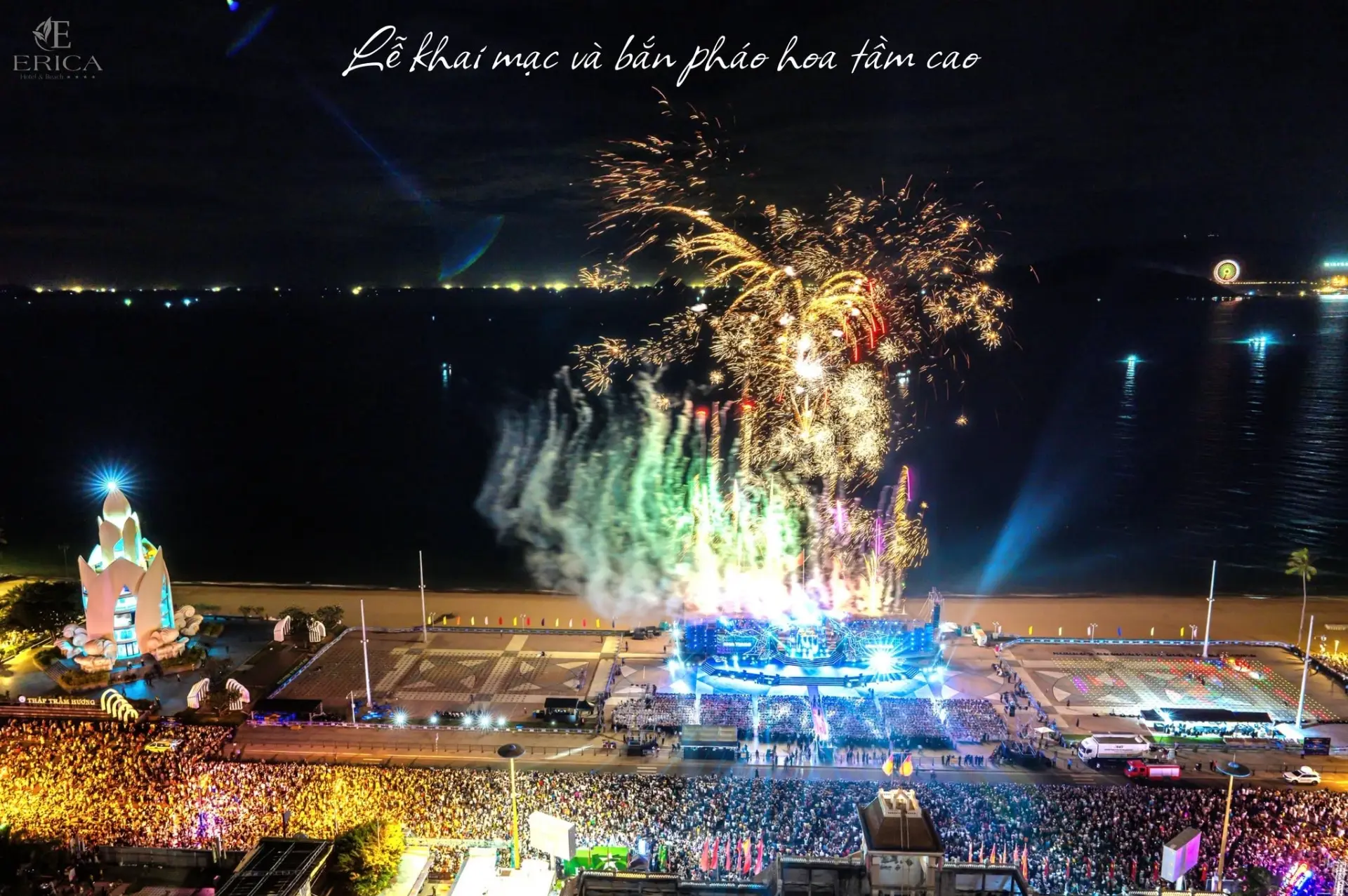 Lễ khai mạc Festival Biển Nha Trang 2026 có pháo hoa Pháo hoa tầm cao trong sự kiện khai mạc Festival Biển Nha Trang